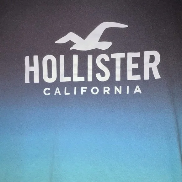Hollister Blue and White Gradient Short Sleeve Tee - Picture 2 of 3
